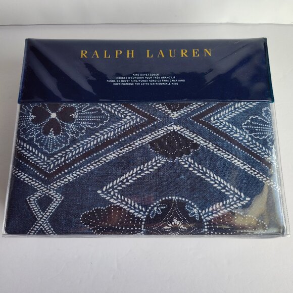 Ralph Lauren Francois Blue KING Duvet Cover - Picture 1 of 5